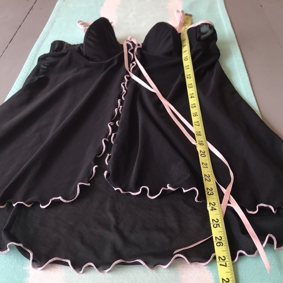 Victoria’s Secret Black Sheer Mesh Tie Front Babydoll Lingerie - Picture 9 of 9